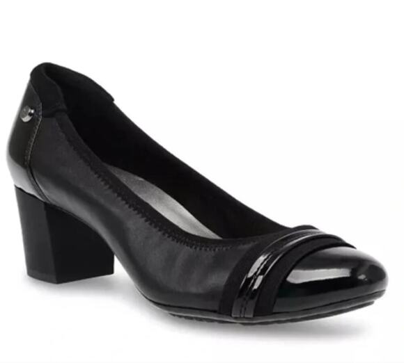 Anne Klein Shoes - Anne Klein Women's Leather Guardian Sport Block Heel Pumps Black Size 7.5